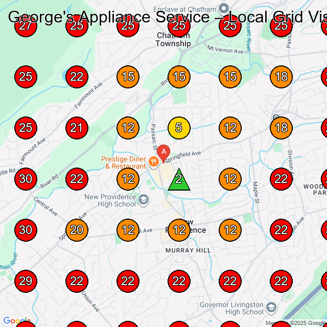 George's Appliance Service GeoGrid visibility map for Appliance Repair Service in None